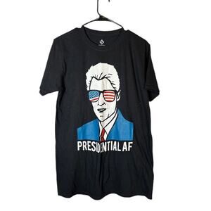 H3 Sportgear Black Political Presidential Graphic Short Sleeve T-Shirt Men Sz M